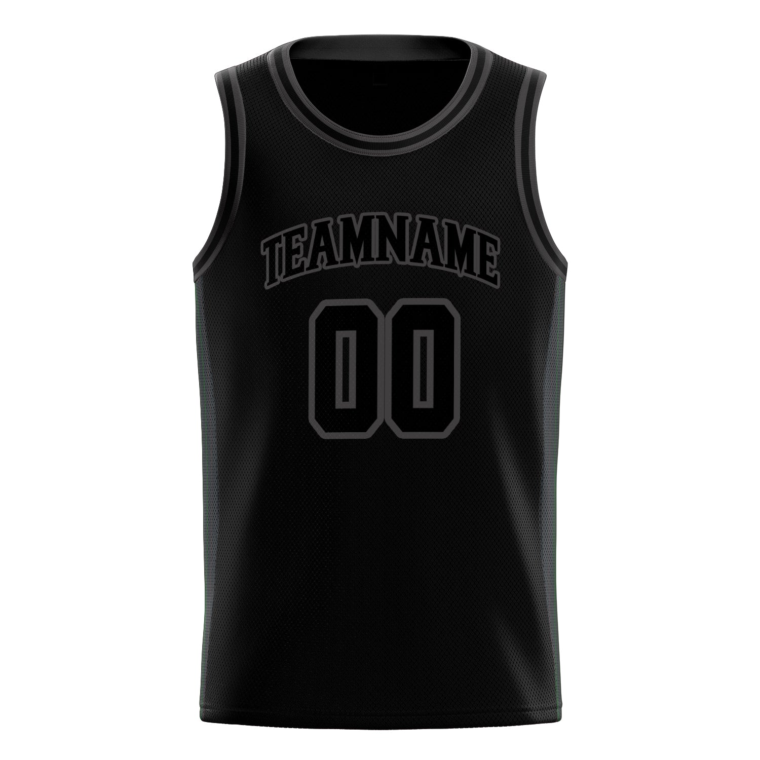 Personalized Black & Gray Solid Color Basketball Jersey