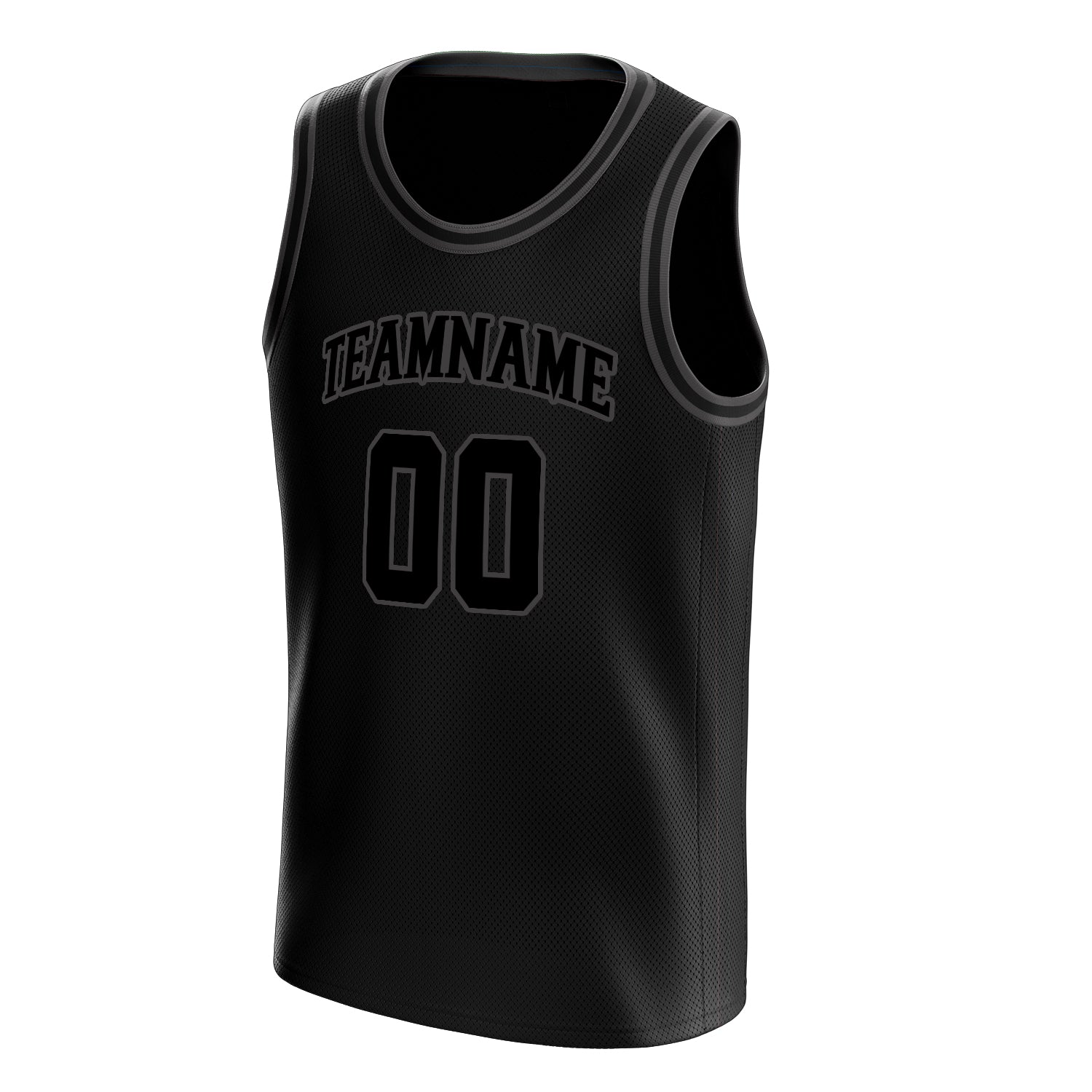 Personalized Black & Gray Solid Color Basketball Jersey