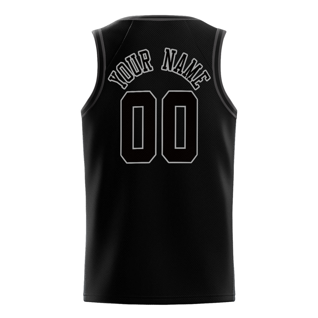 Personalized Black & Gray Solid Color Basketball Jersey
