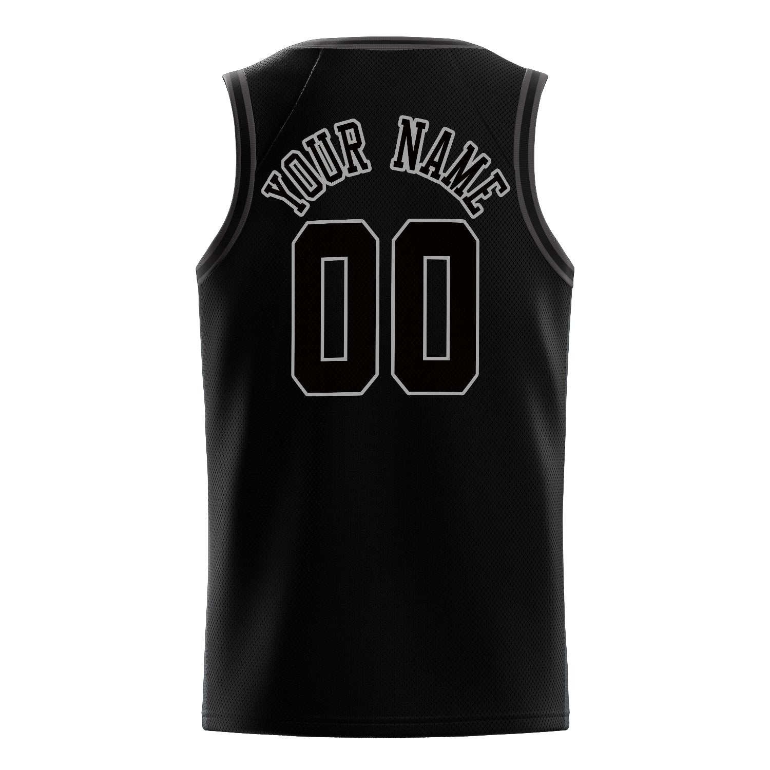 Personalized Black & Gray Solid Color Basketball Jersey