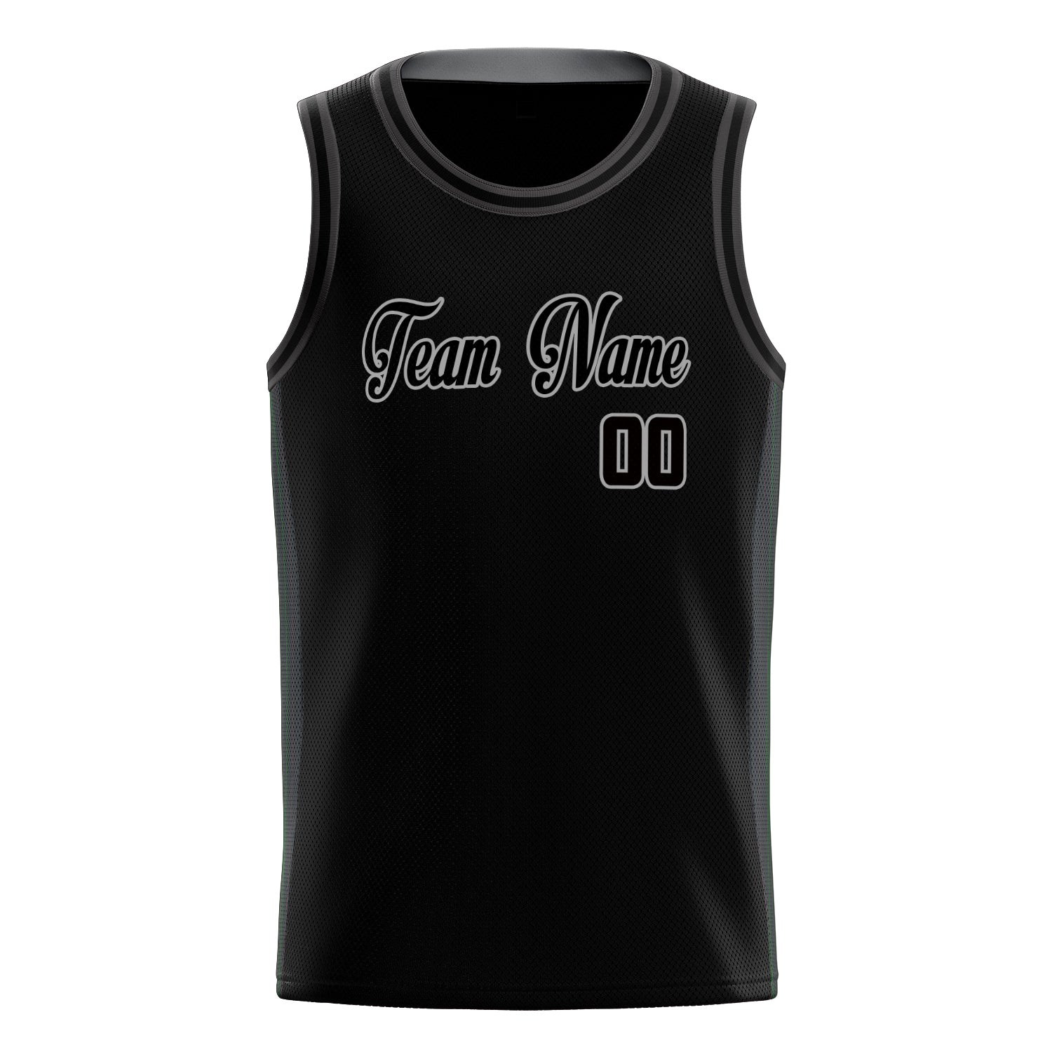 Personalized Black & Gray Solid Color Basketball Jersey