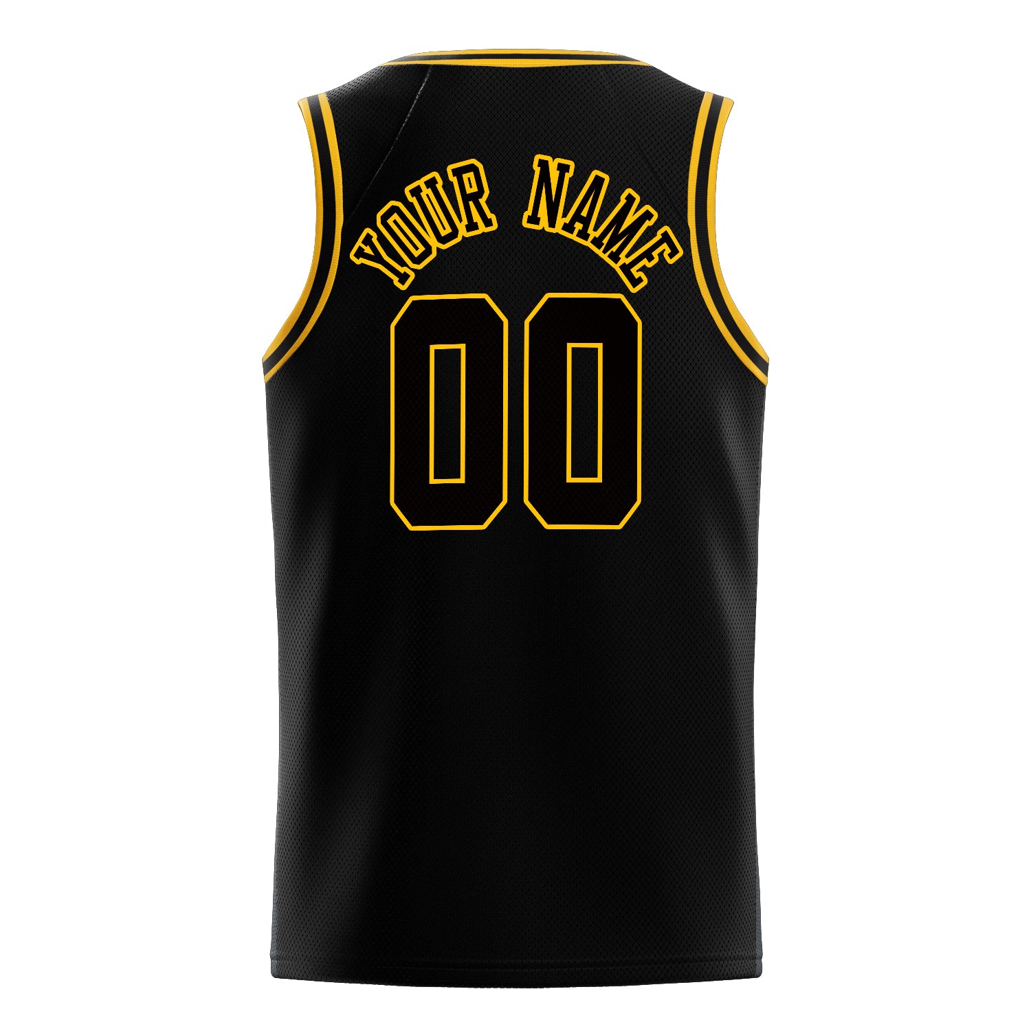 Personalized Black & Gold Solid Color Basketball Jersey