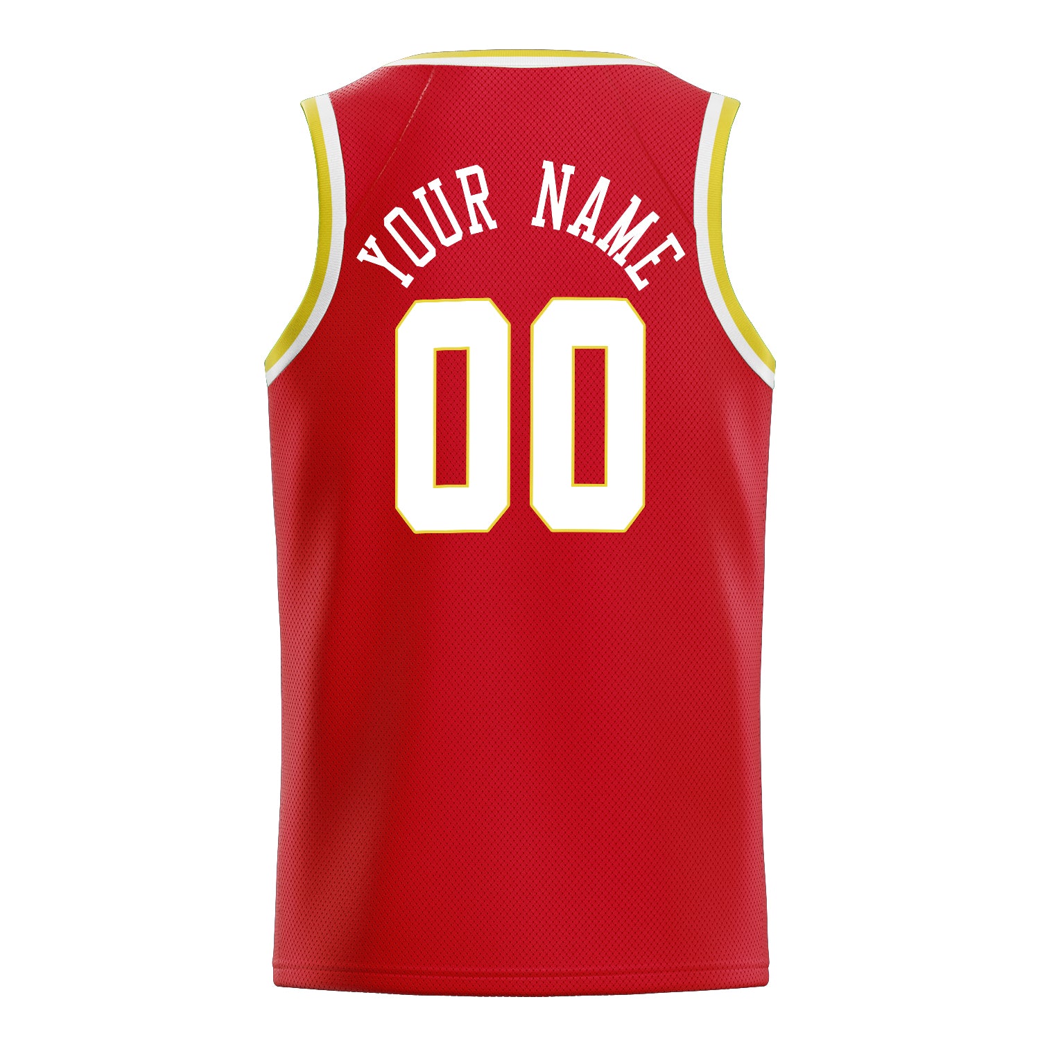 Personalized Red & White Solid Color Basketball Jersey