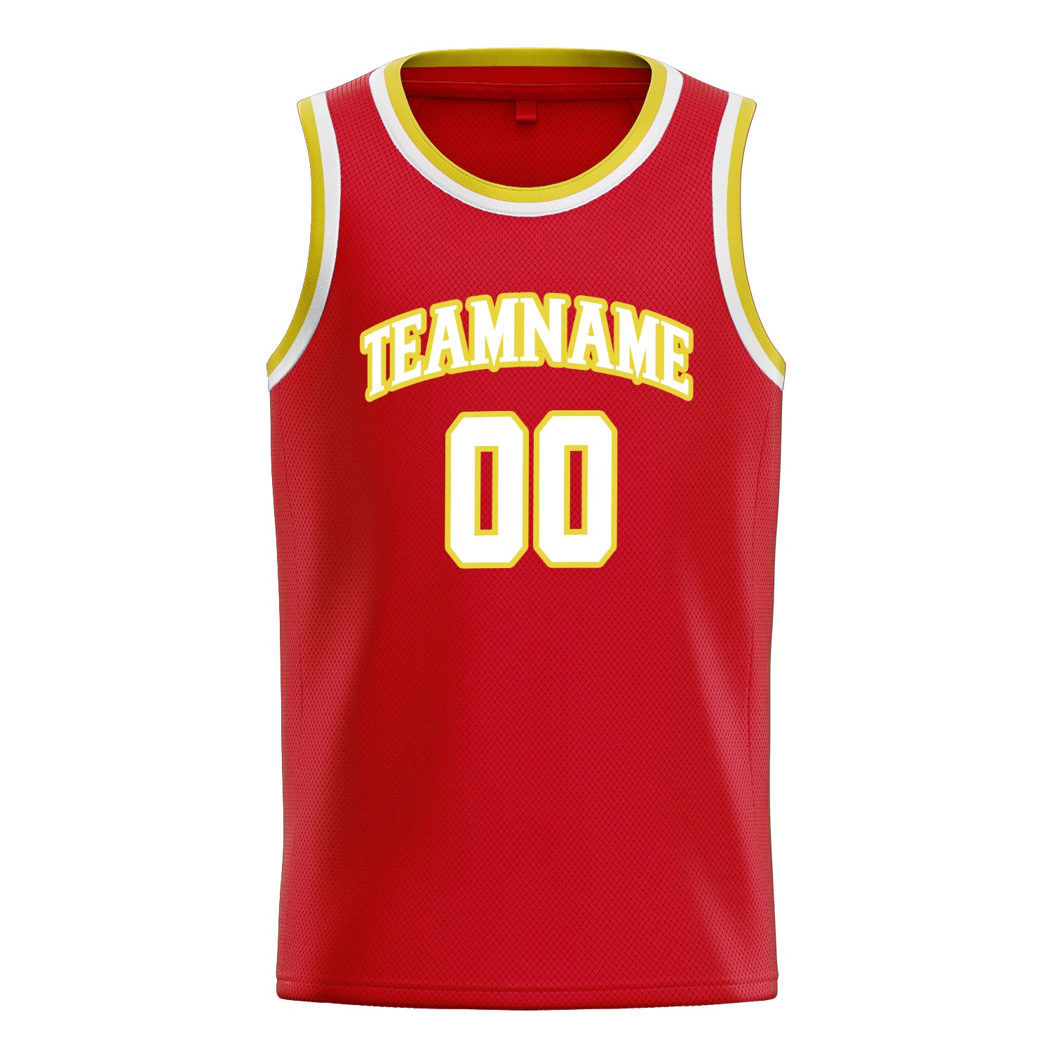 Personalized Red & White Solid Color Basketball Jersey