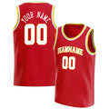 Personalized Red & White Solid Color Basketball Jersey