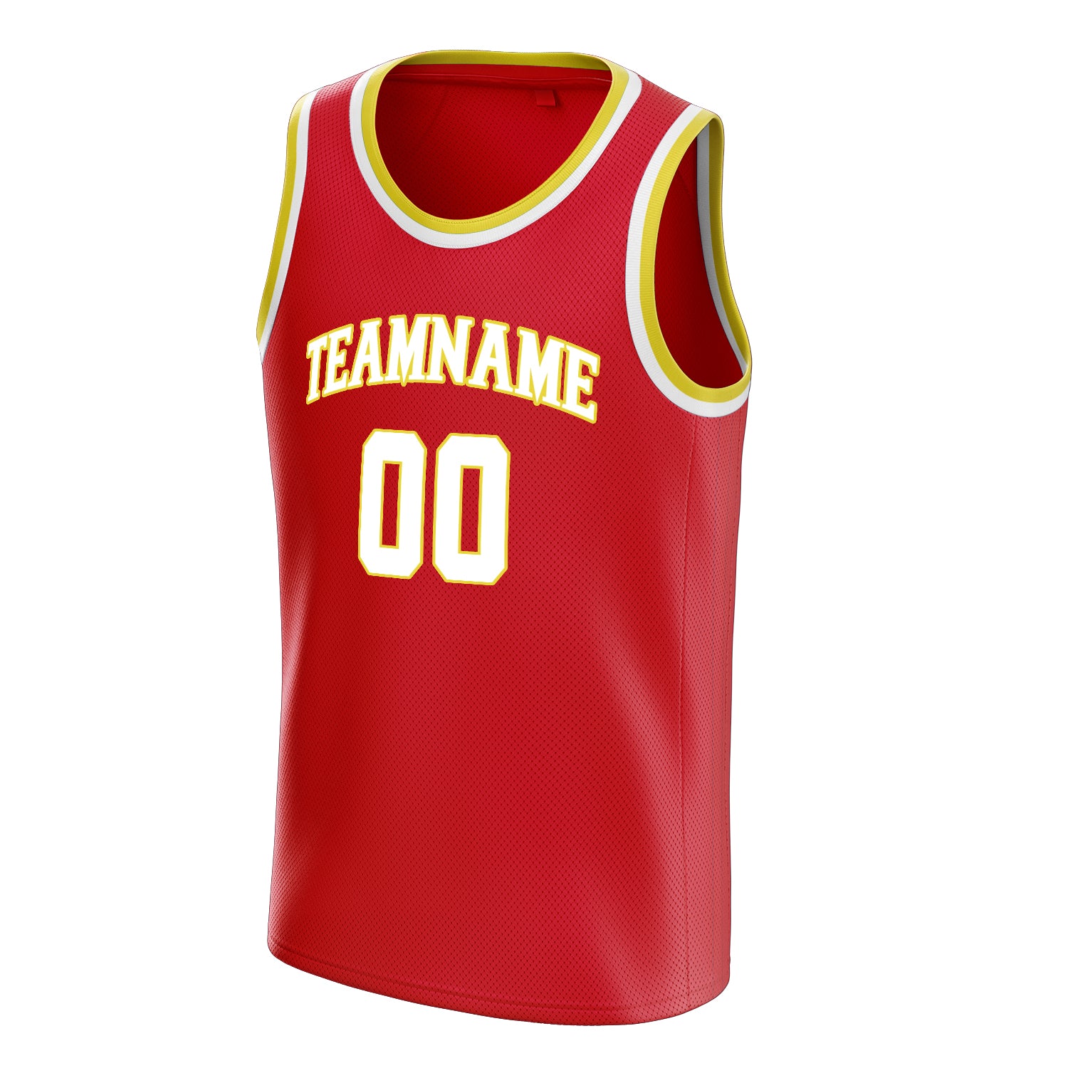 Personalized Red & White Solid Color Basketball Jersey
