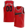 Personalized Red & Black Solid Color Basketball Jersey
