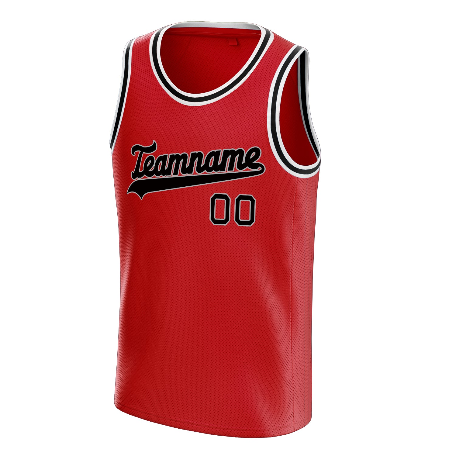 Personalized Red & Black Solid Color Basketball Jersey