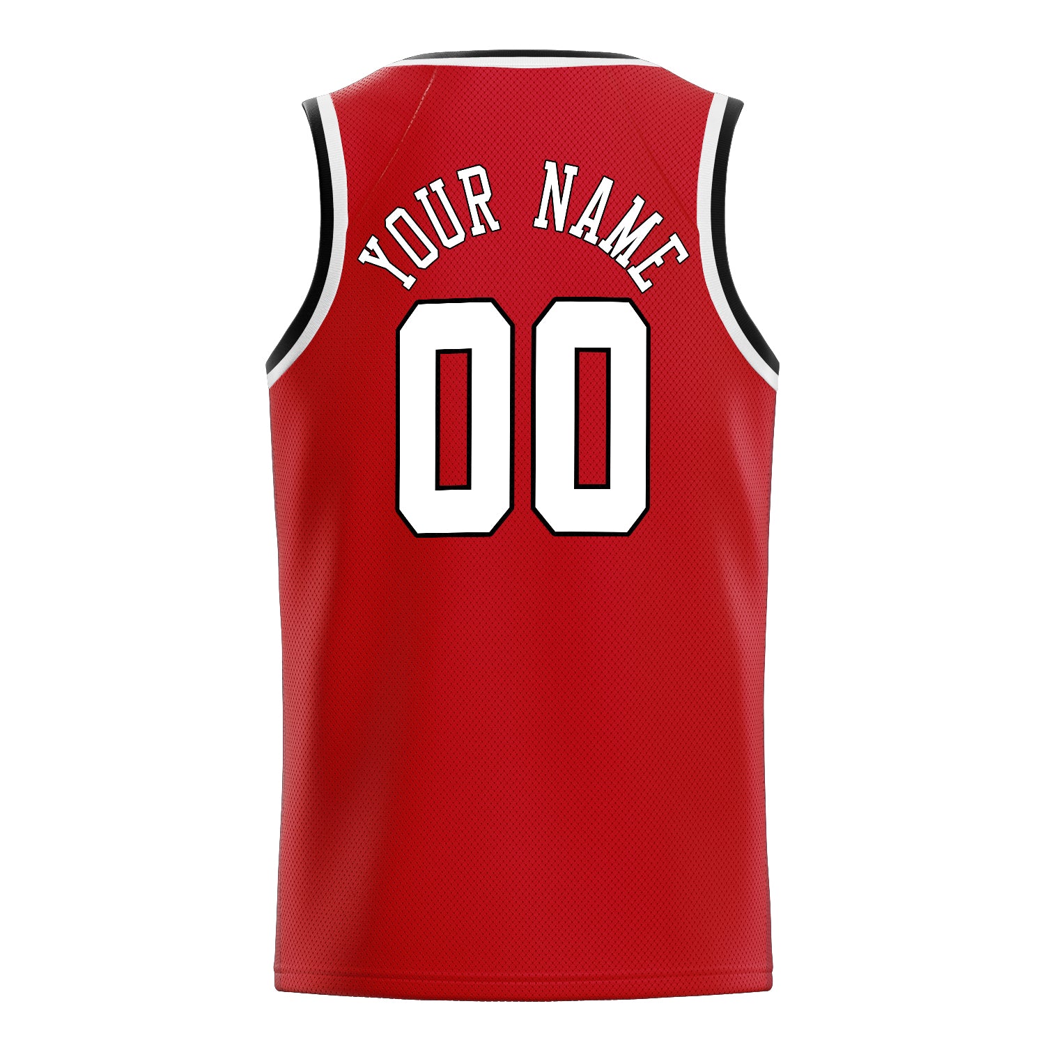 Personalized Red & White Solid Color Basketball Jersey