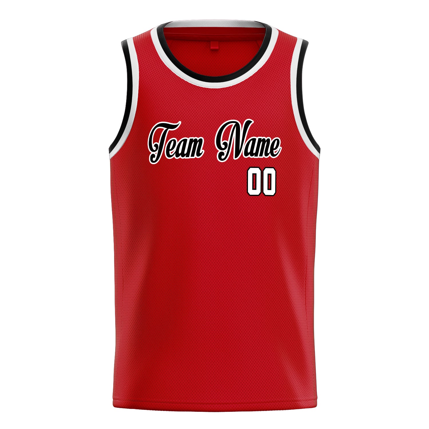 Personalized Red & White Solid Color Basketball Jersey