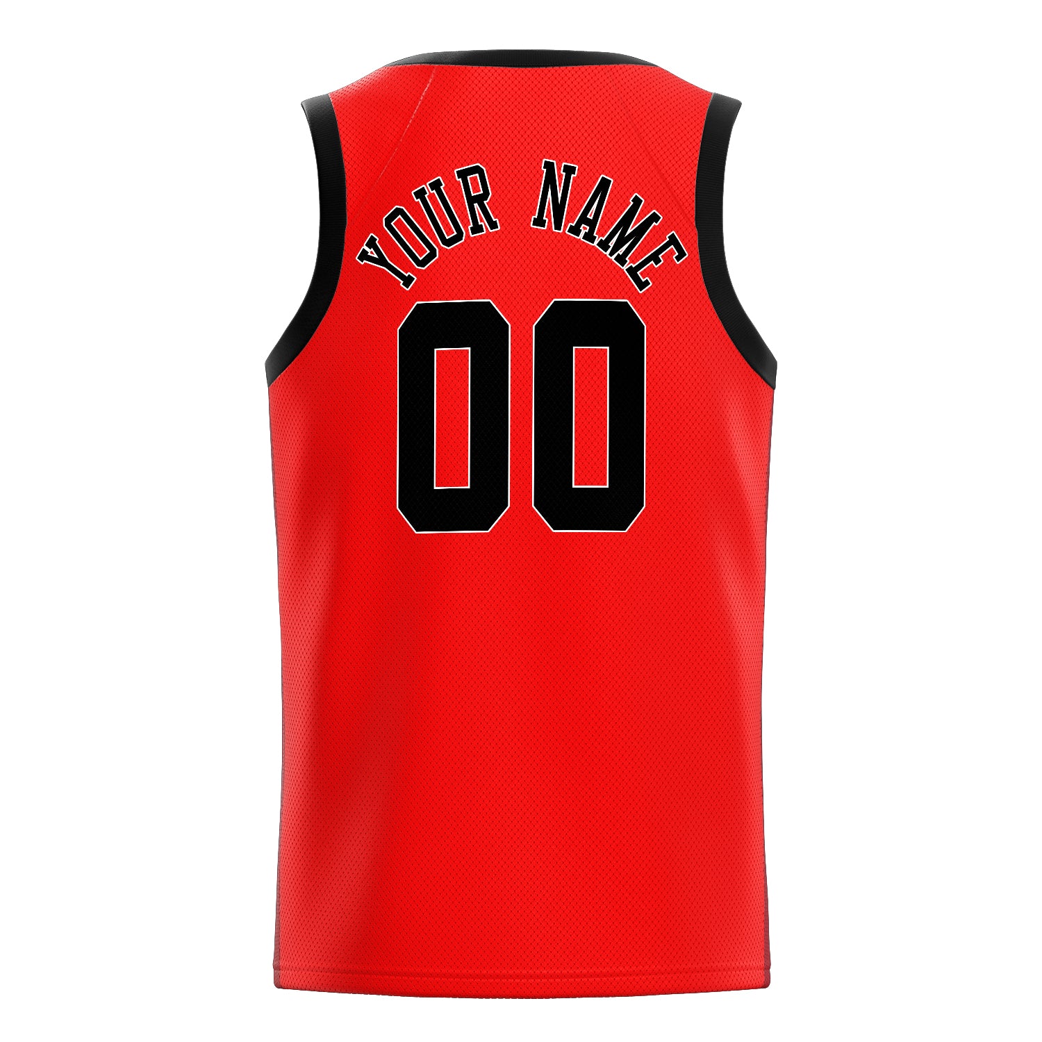 Personalized Red & Black Solid Color Basketball Jersey