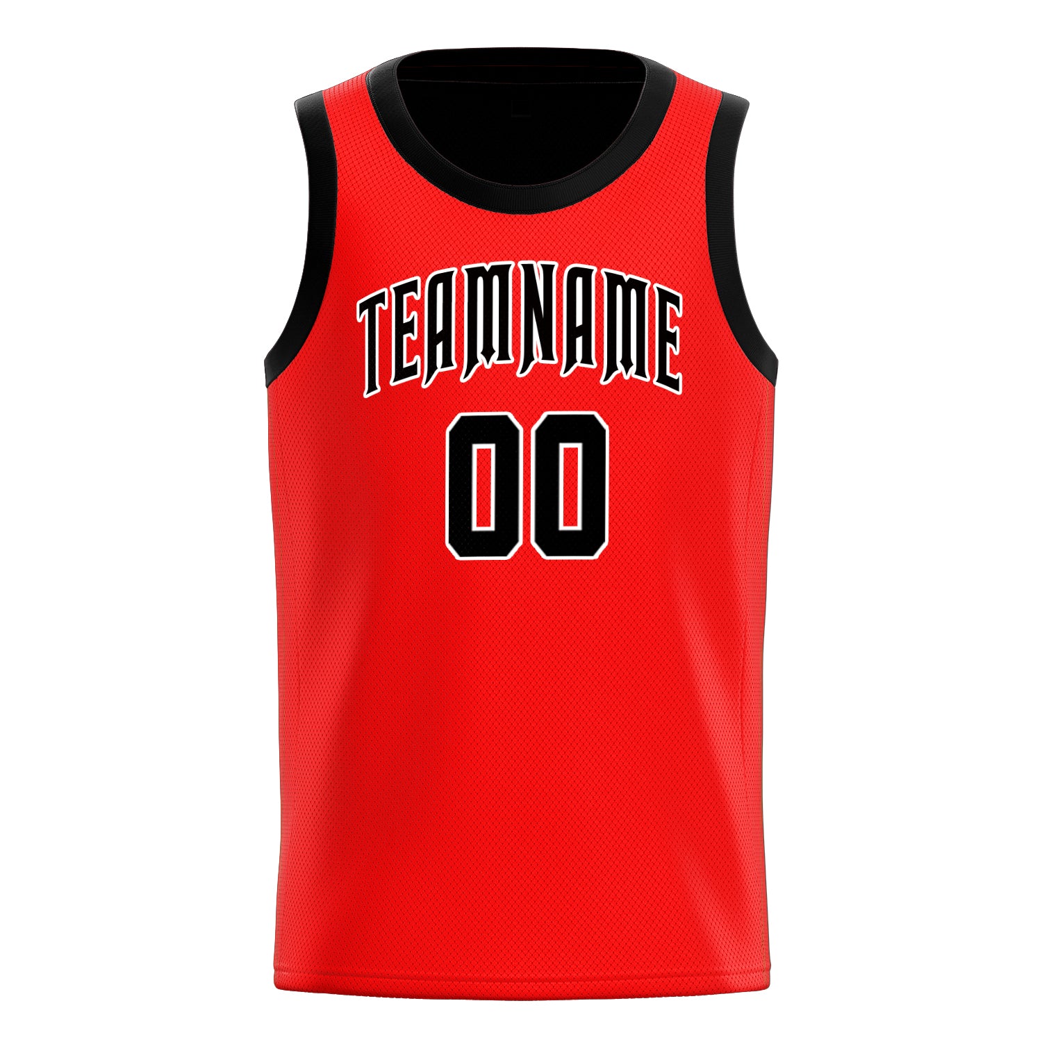 Personalized Red & Black Solid Color Basketball Jersey