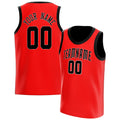Personalized Red & Black Solid Color Basketball Jersey