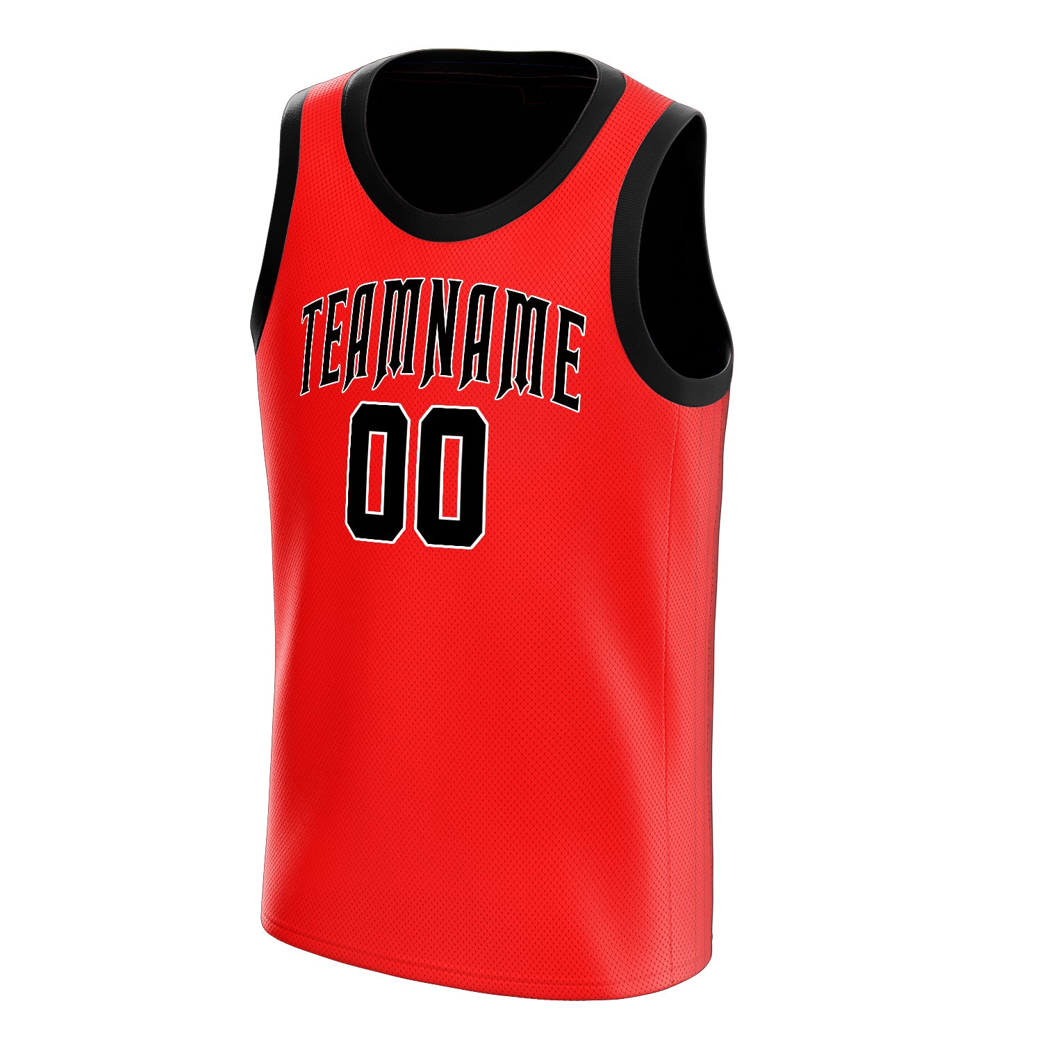 Personalized Red & Black Solid Color Basketball Jersey