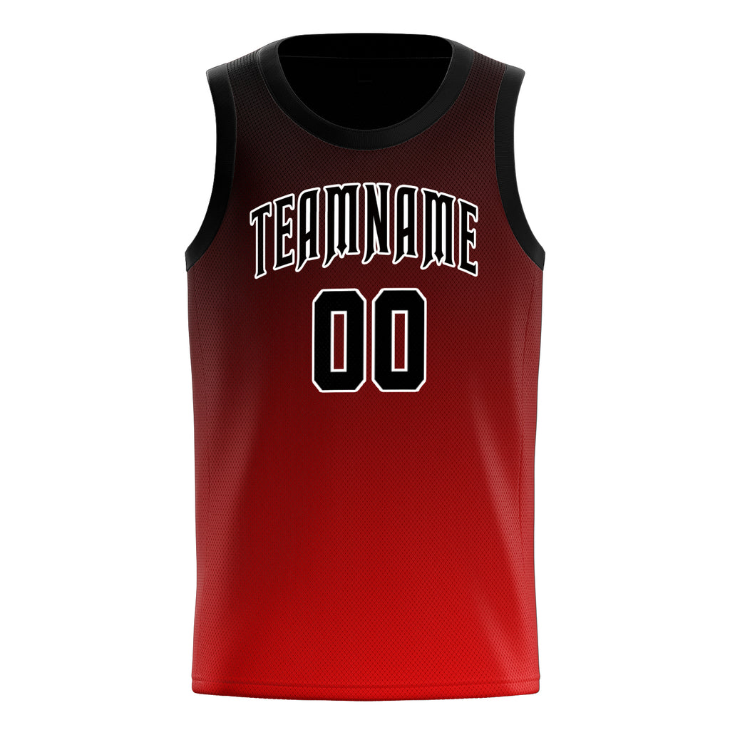 Personalized Red & Black Fade Basketball Jersey