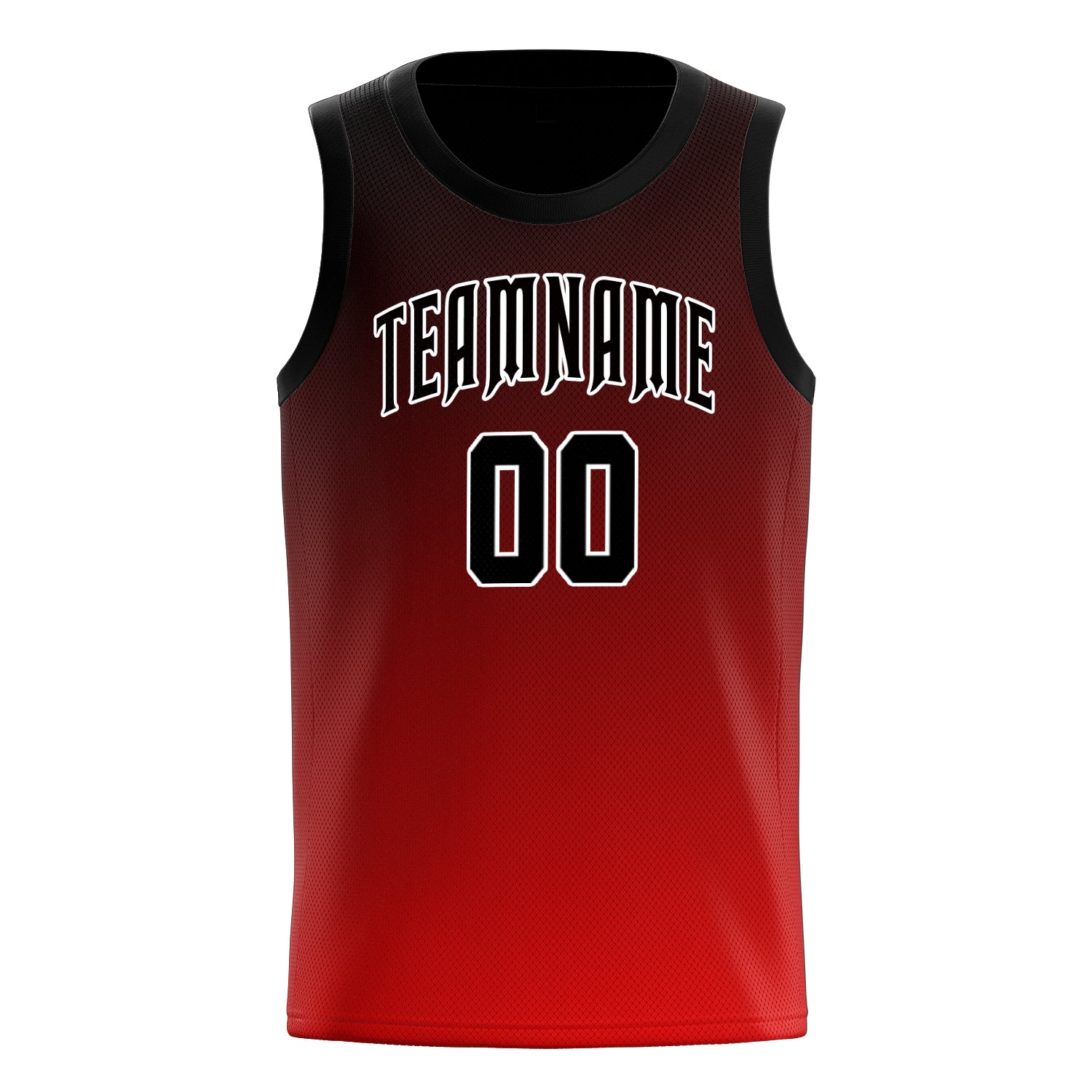 Personalized Red & Black Fade Basketball Jersey