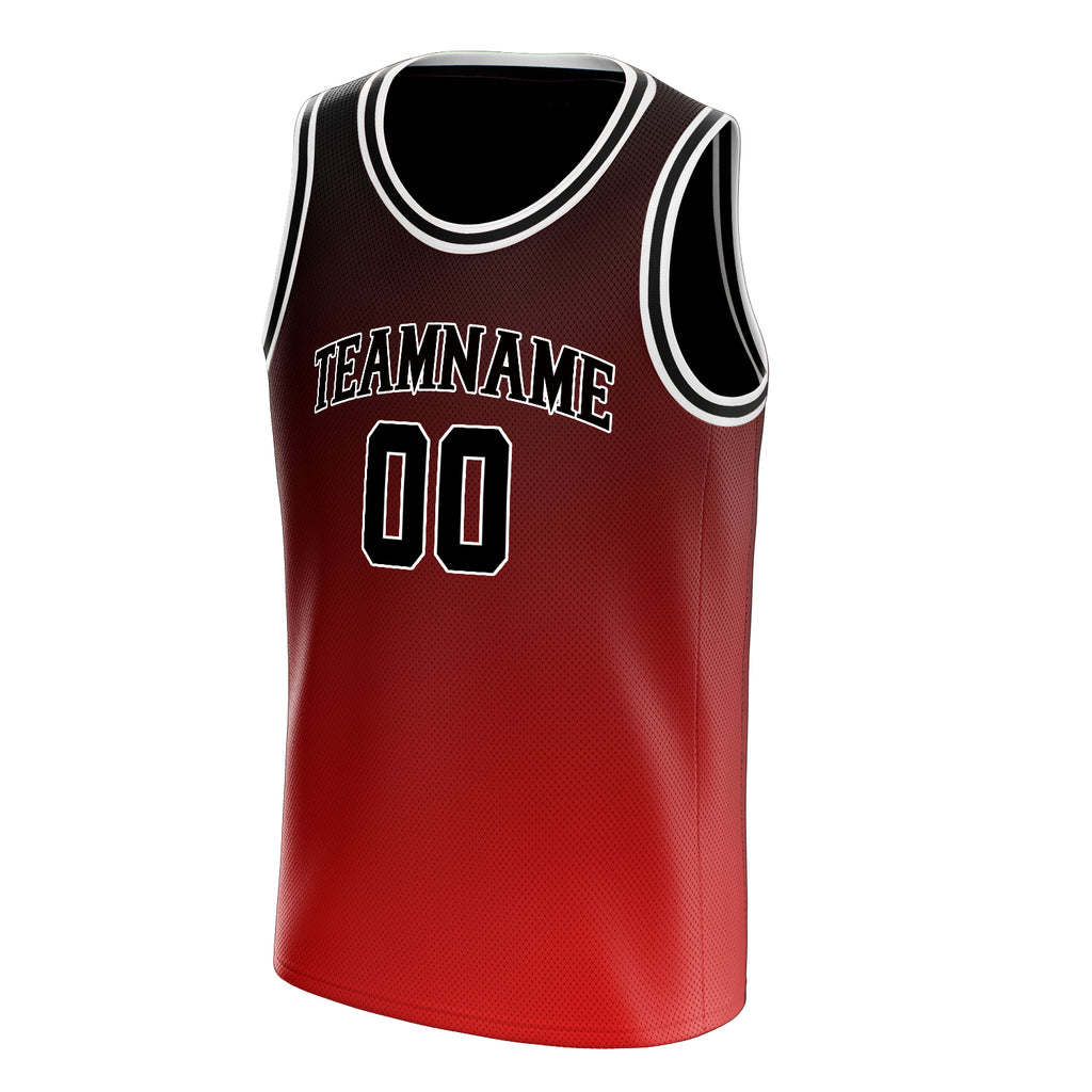 Personalized Red & Black Fade Basketball Jersey