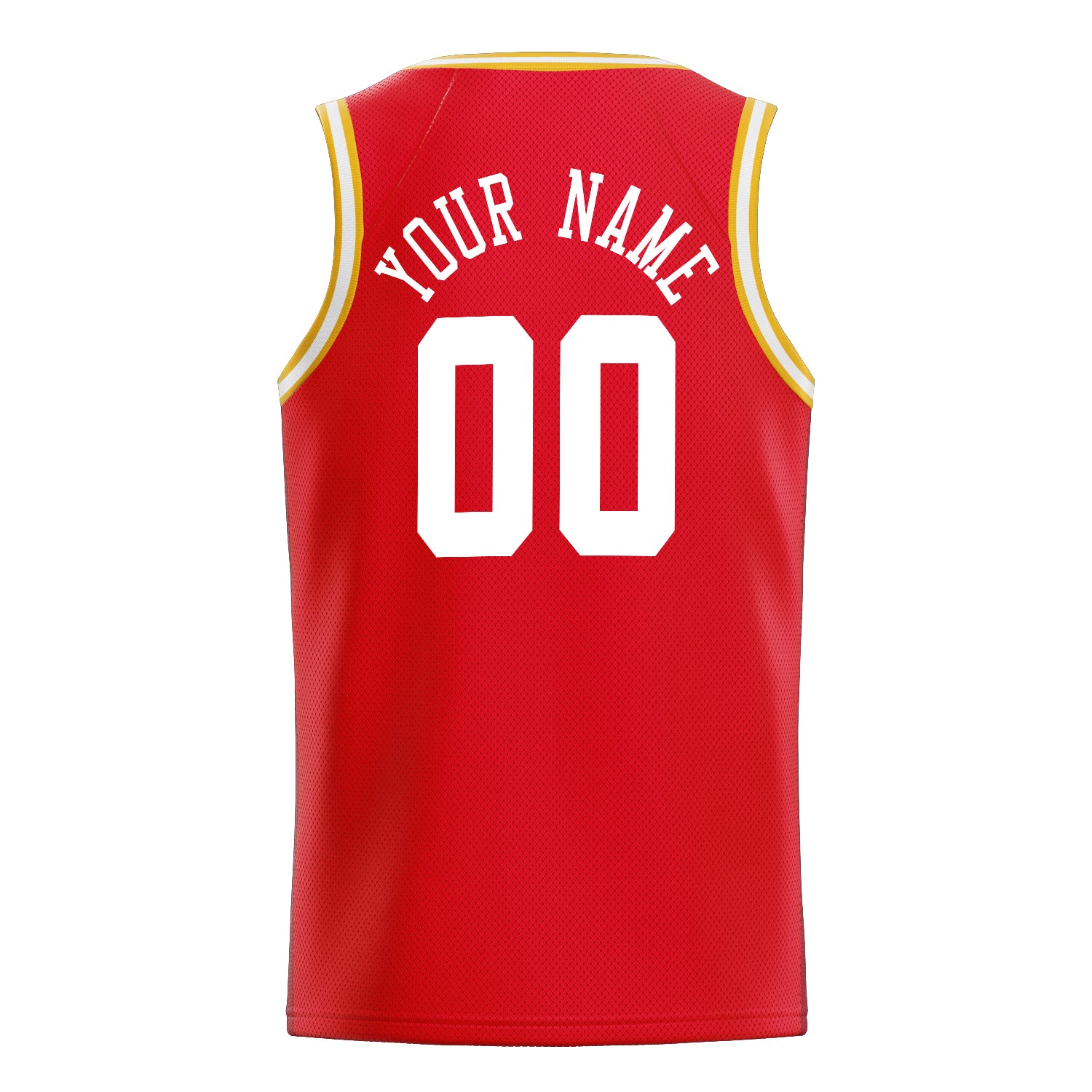 Personalized Red & White Solid Color Basketball Jersey