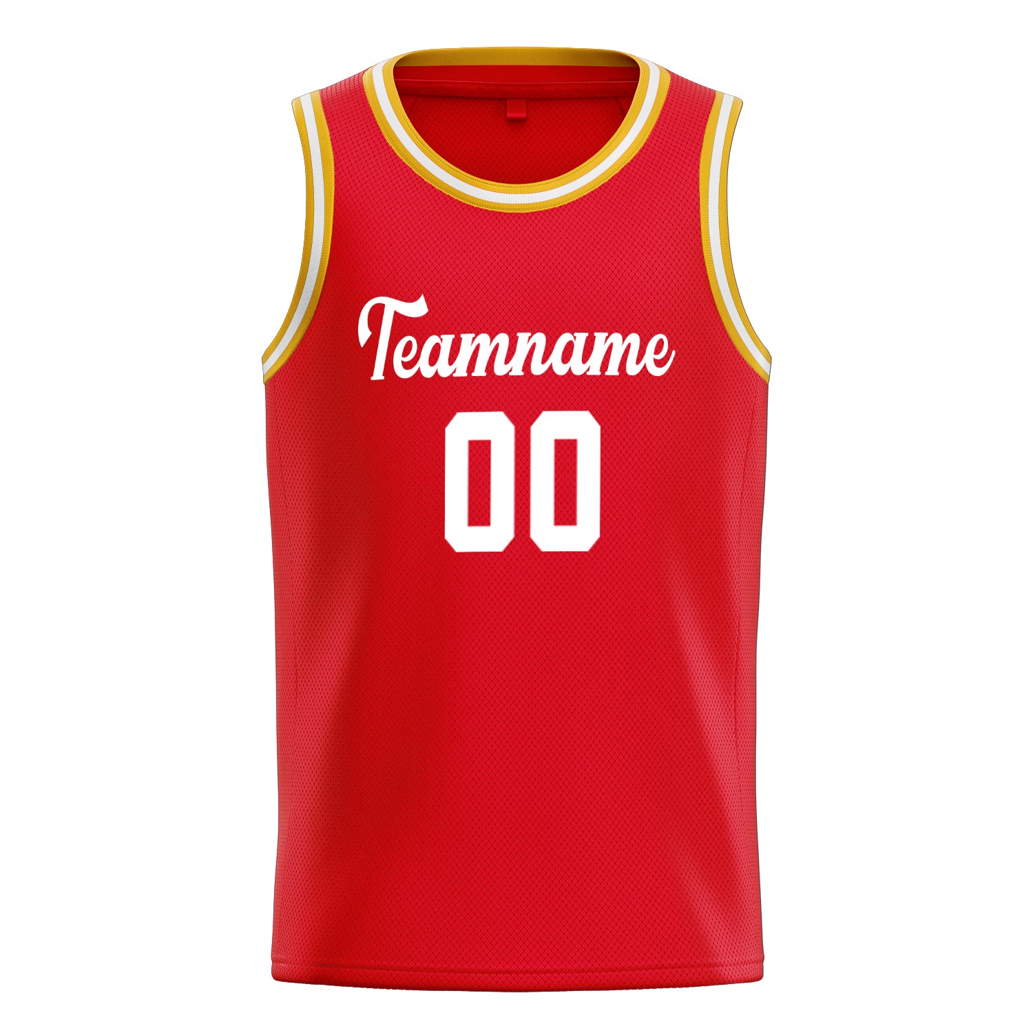 Personalized Red & White Solid Color Basketball Jersey