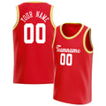 Personalized Red & White Solid Color Basketball Jersey