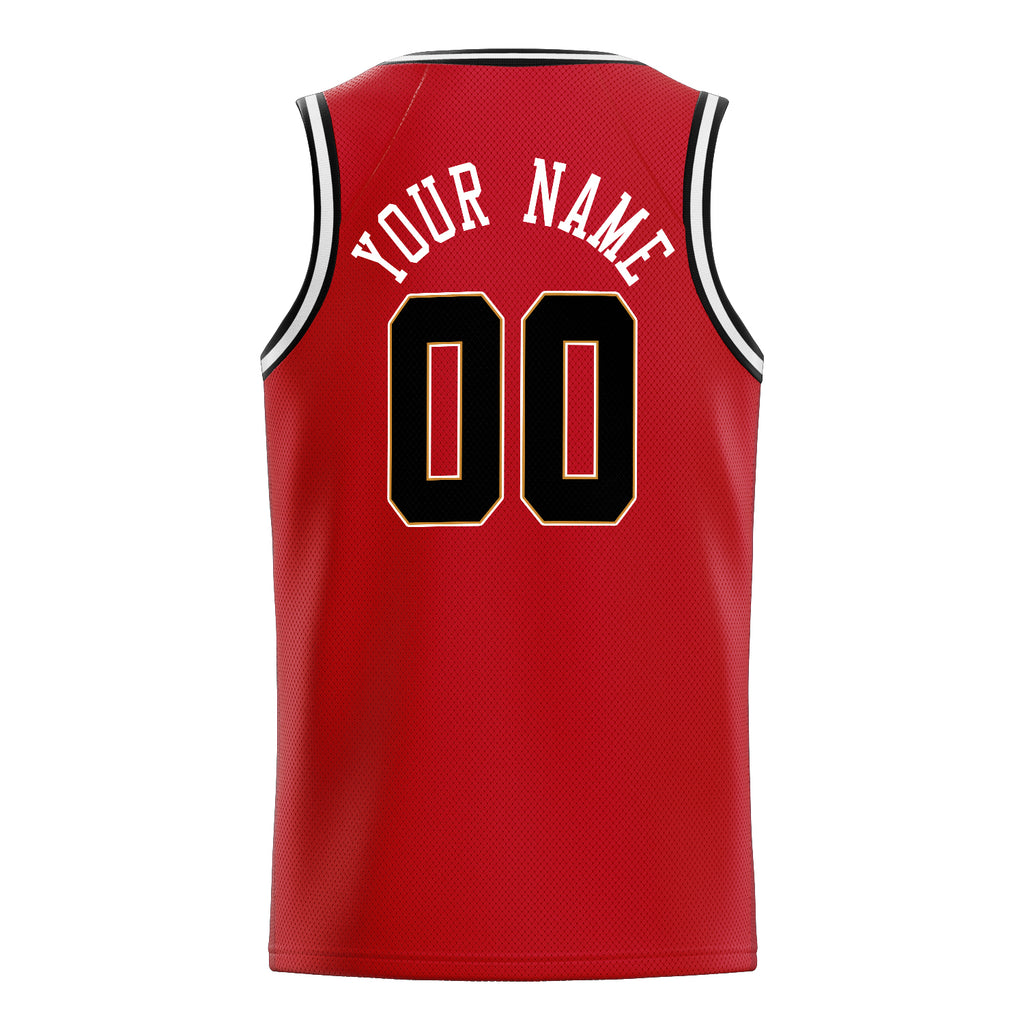 Personalized Red & Black Solid Color Basketball Jersey