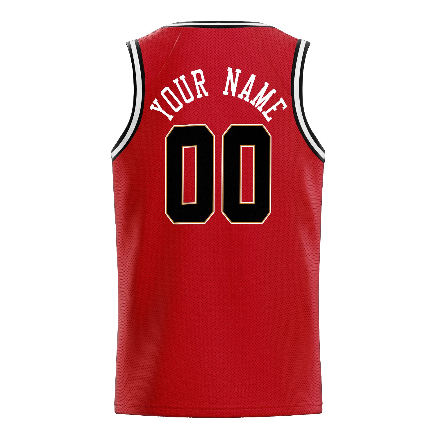 Personalized Red & Black Solid Color Basketball Jersey