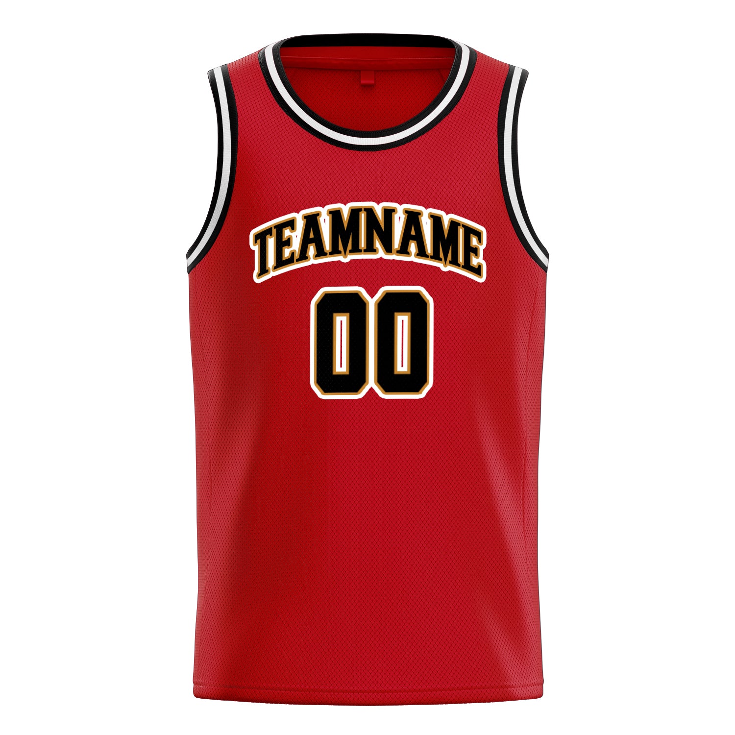 Personalized Red & Black Solid Color Basketball Jersey