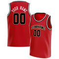 Personalized Red & Black Solid Color Basketball Jersey