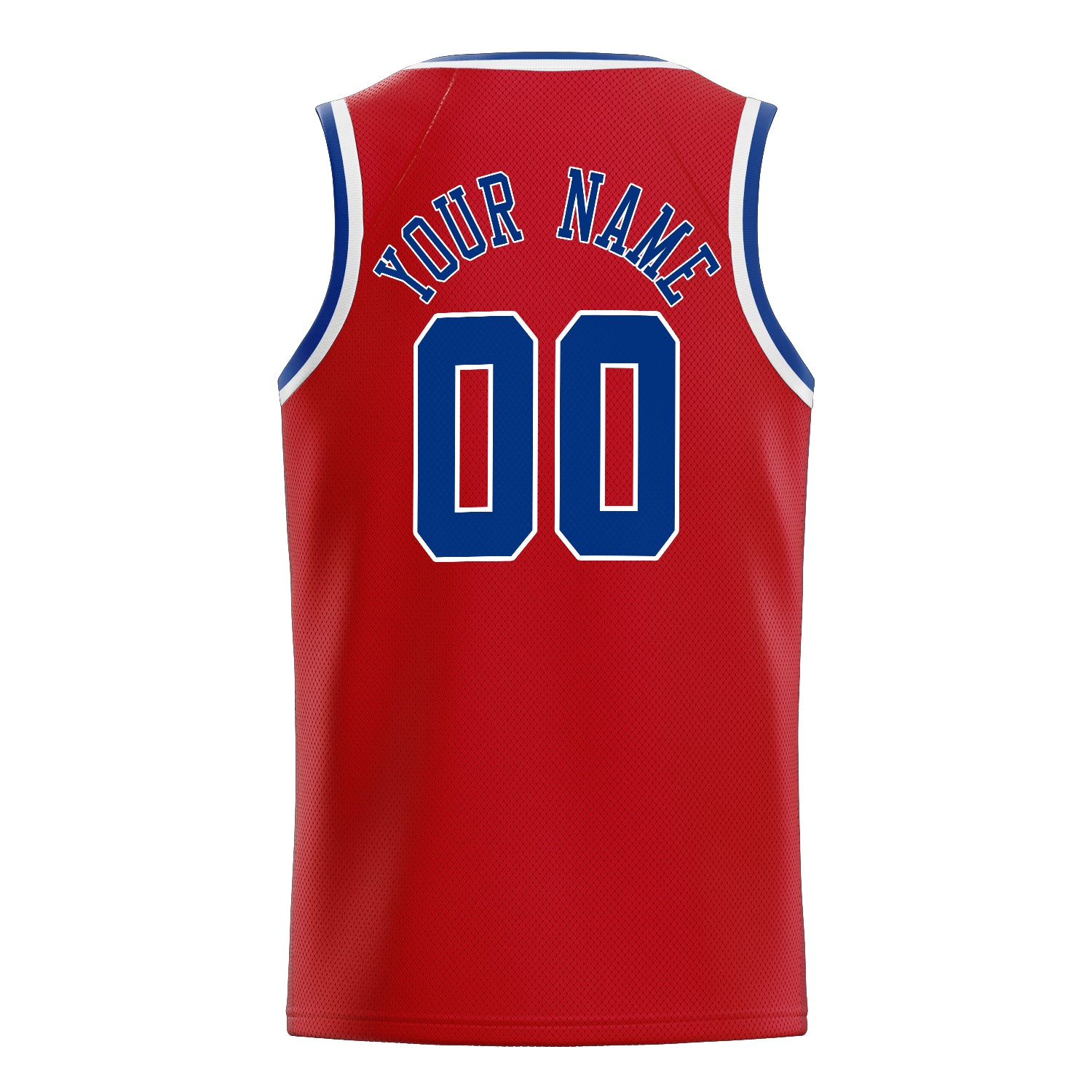 Personalized Red & Royal Solid Color Basketball Jersey