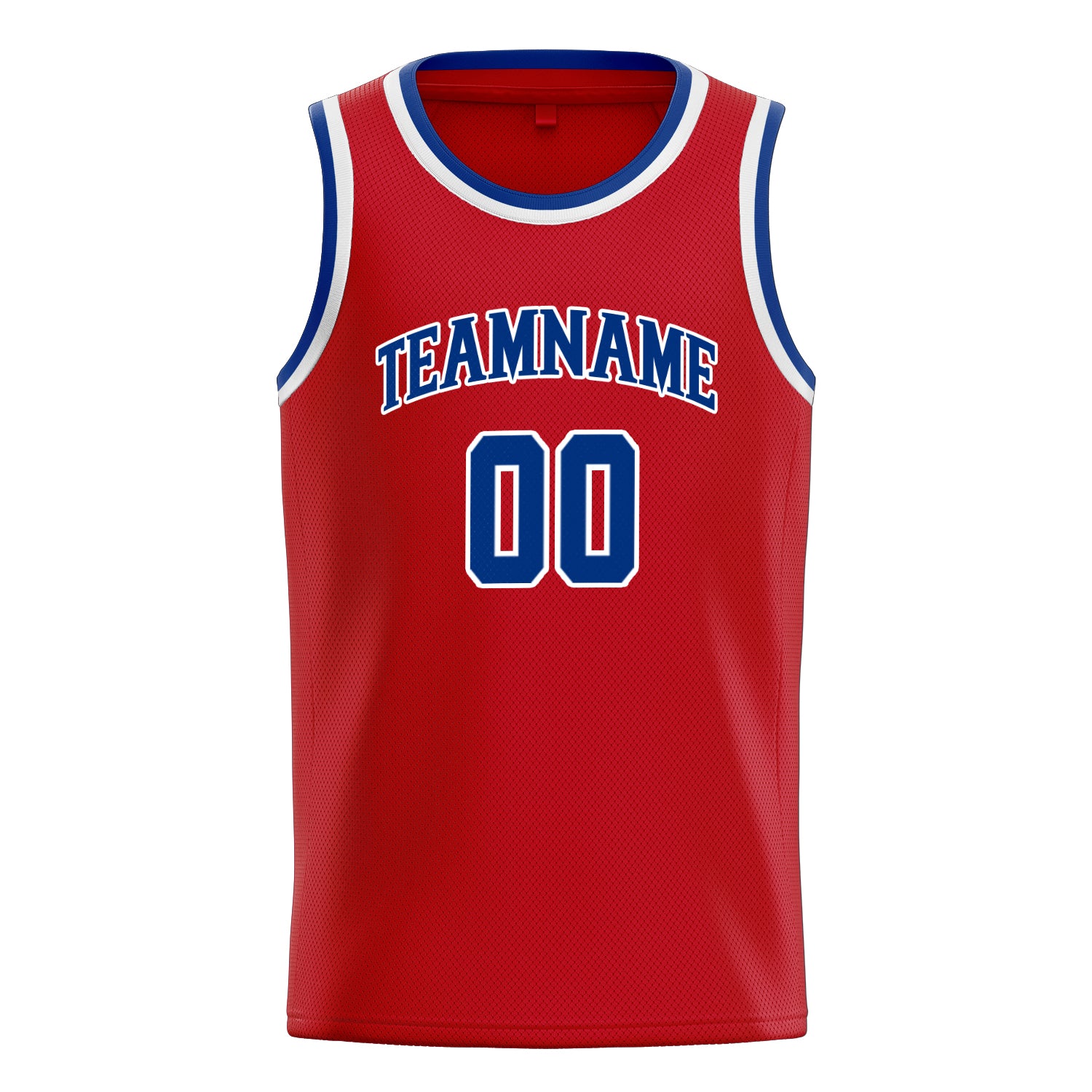 Personalized Red & Royal Solid Color Basketball Jersey