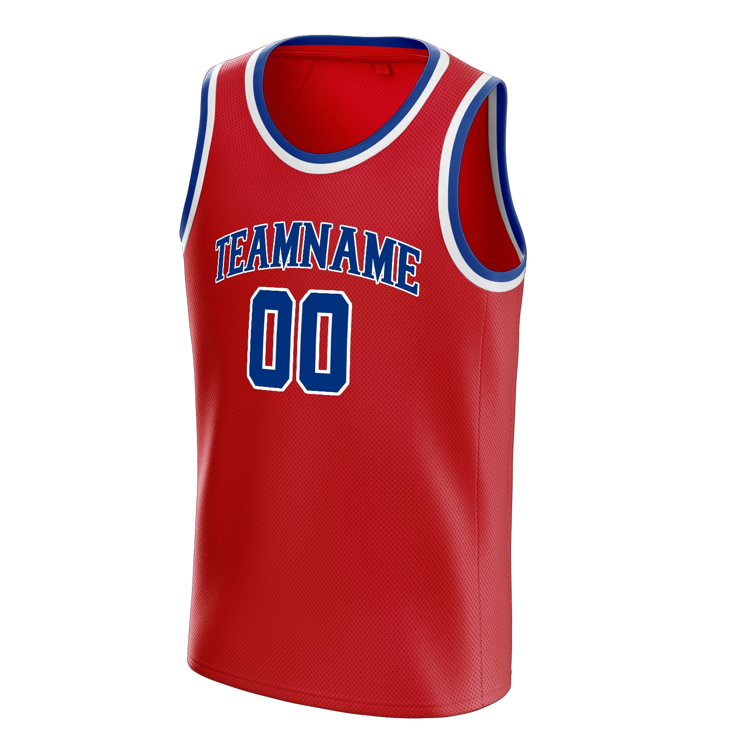 Personalized Red & Royal Solid Color Basketball Jersey