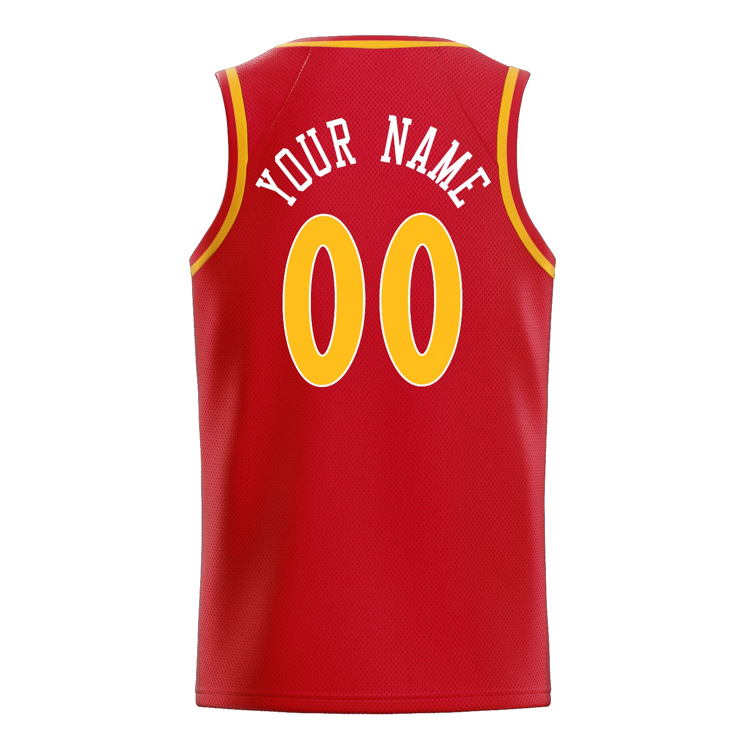 Personalized Red & Gold Solid Color Basketball Jersey