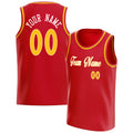 Personalized Red & Gold Solid Color Basketball Jersey