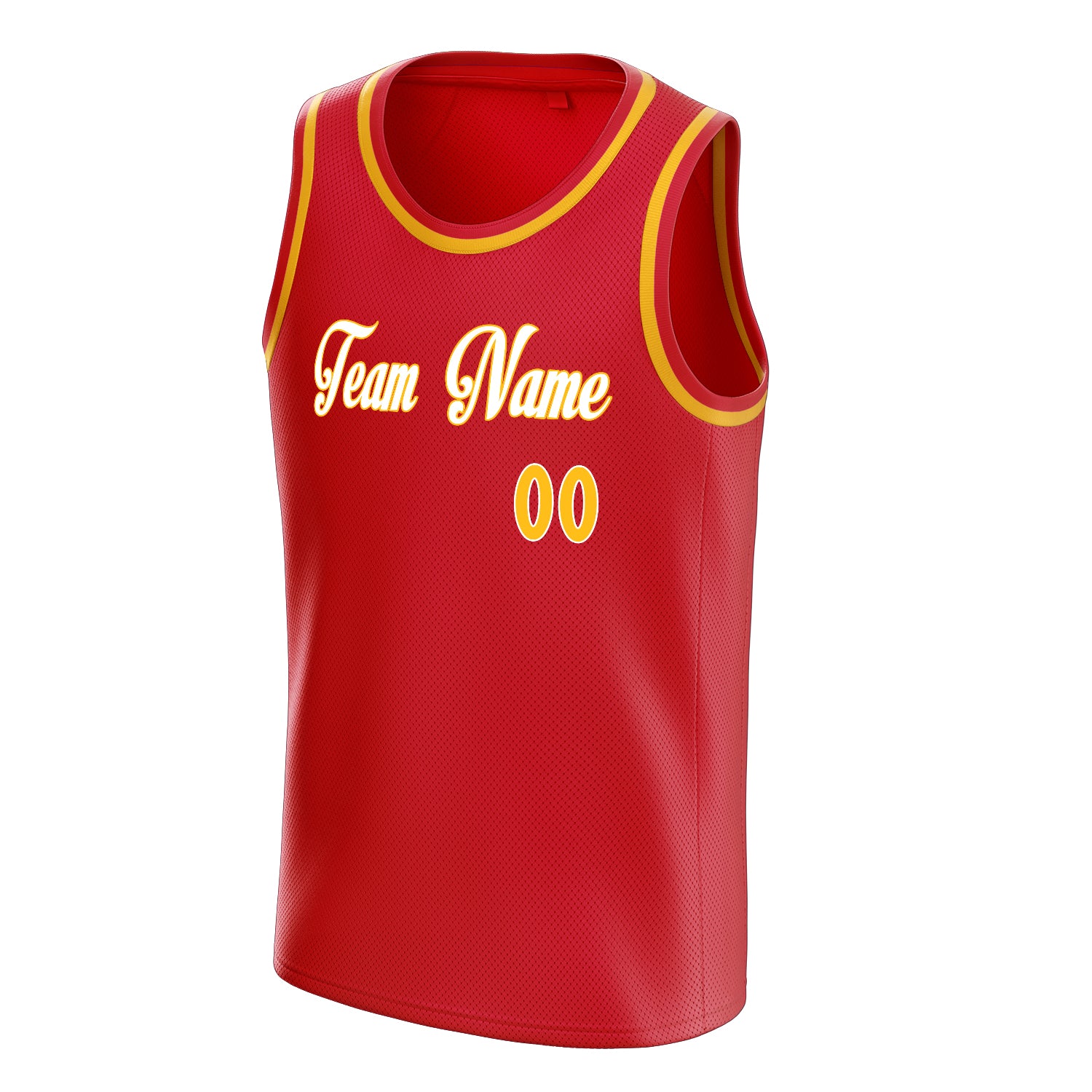 Personalized Red & Gold Solid Color Basketball Jersey