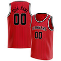 Personalized Red & Black Pinstripe Basketball Jersey