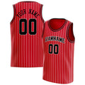 Personalized Red & Black White Pinstripe Basketball Jersey