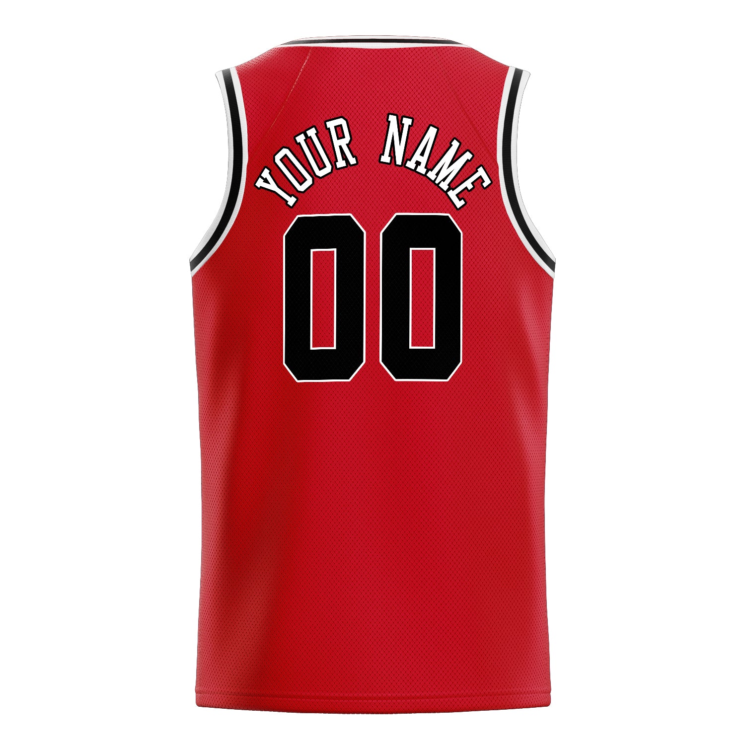 Personalized Red & Black Solid Color Basketball Jersey