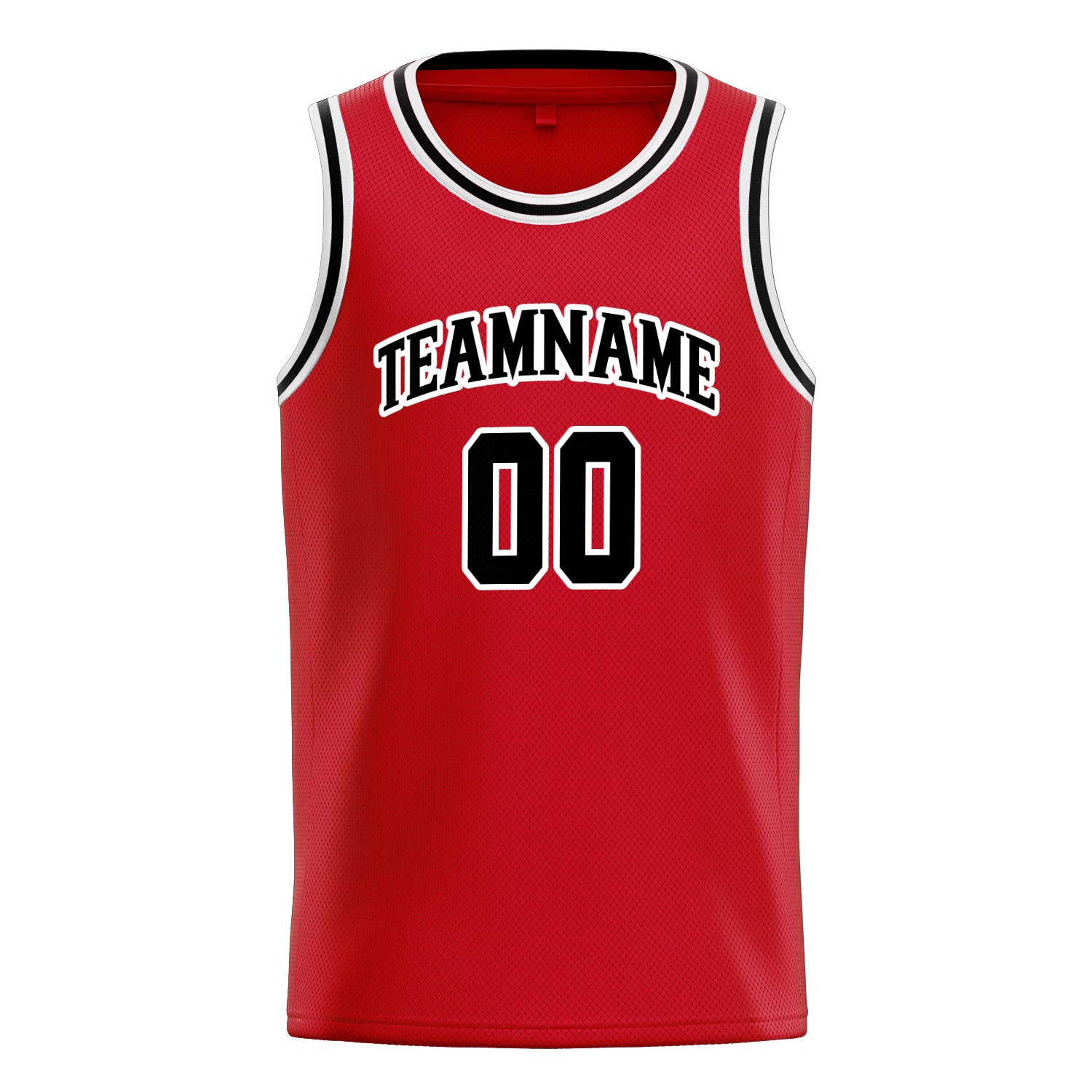 Personalized Red & Black Solid Color Basketball Jersey