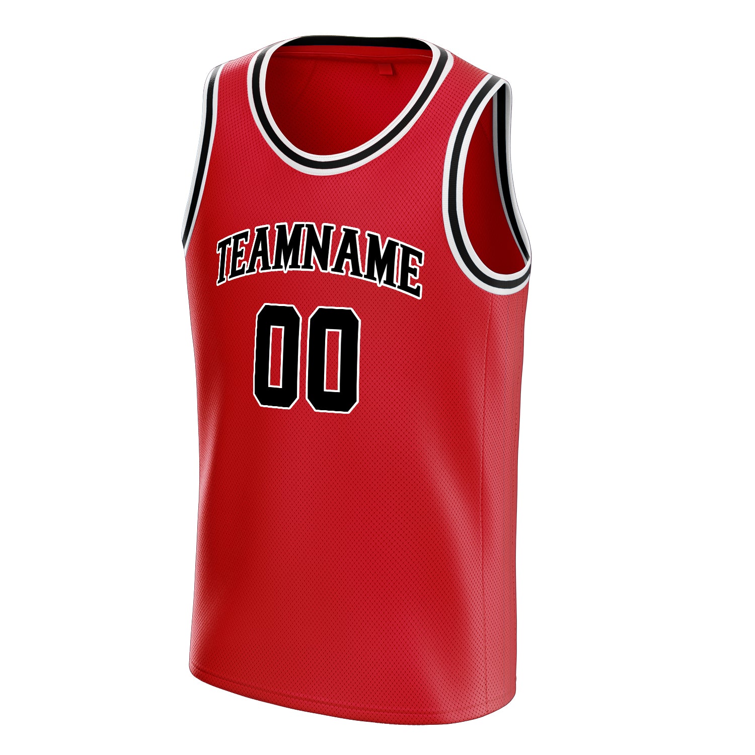 Personalized Red & Black Solid Color Basketball Jersey
