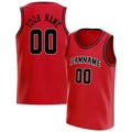 Personalized Red & Black Solid Color Basketball Jersey