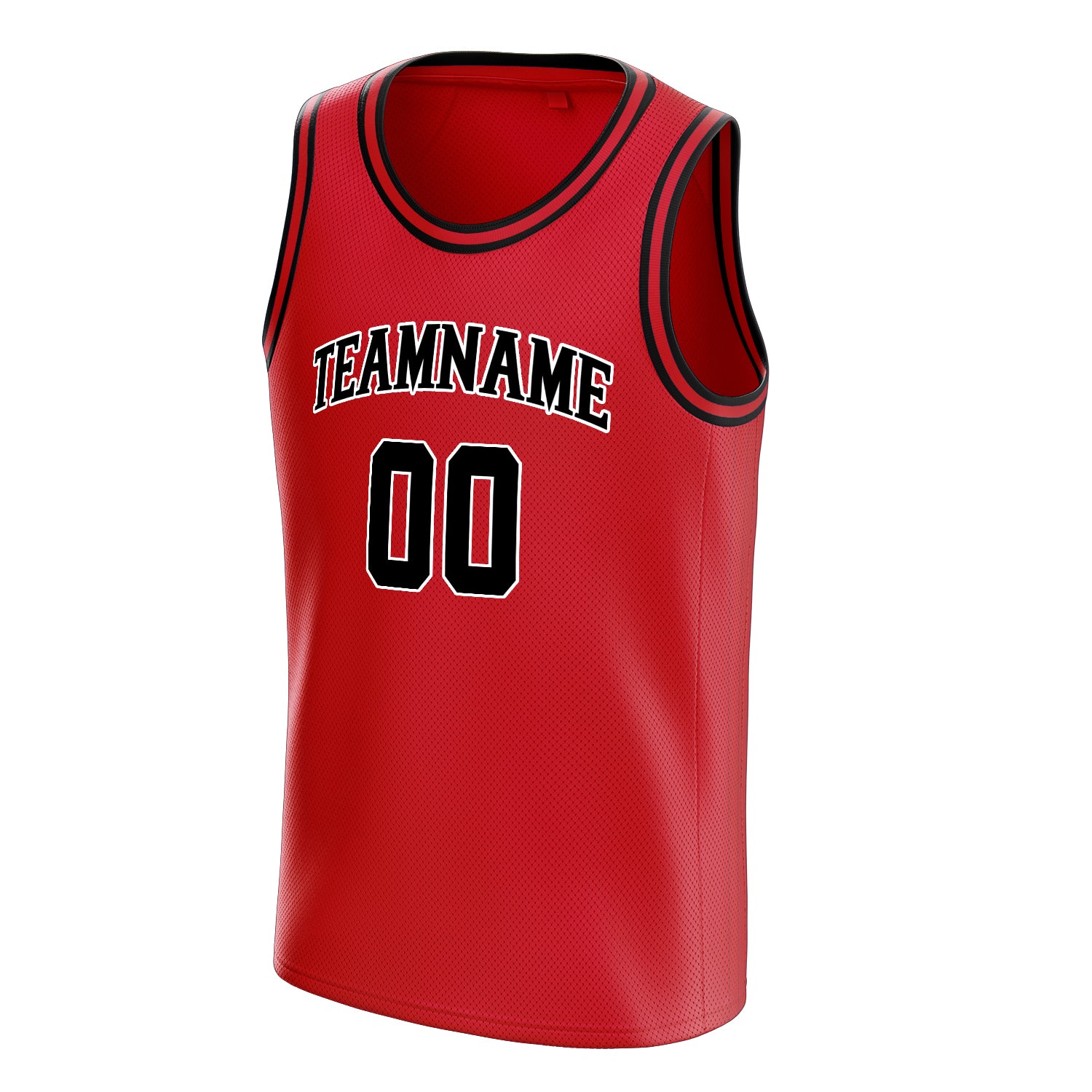 Personalized Red & Black Solid Color Basketball Jersey