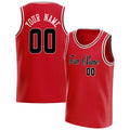 Personalized Red & Black Solid Color Basketball Jersey