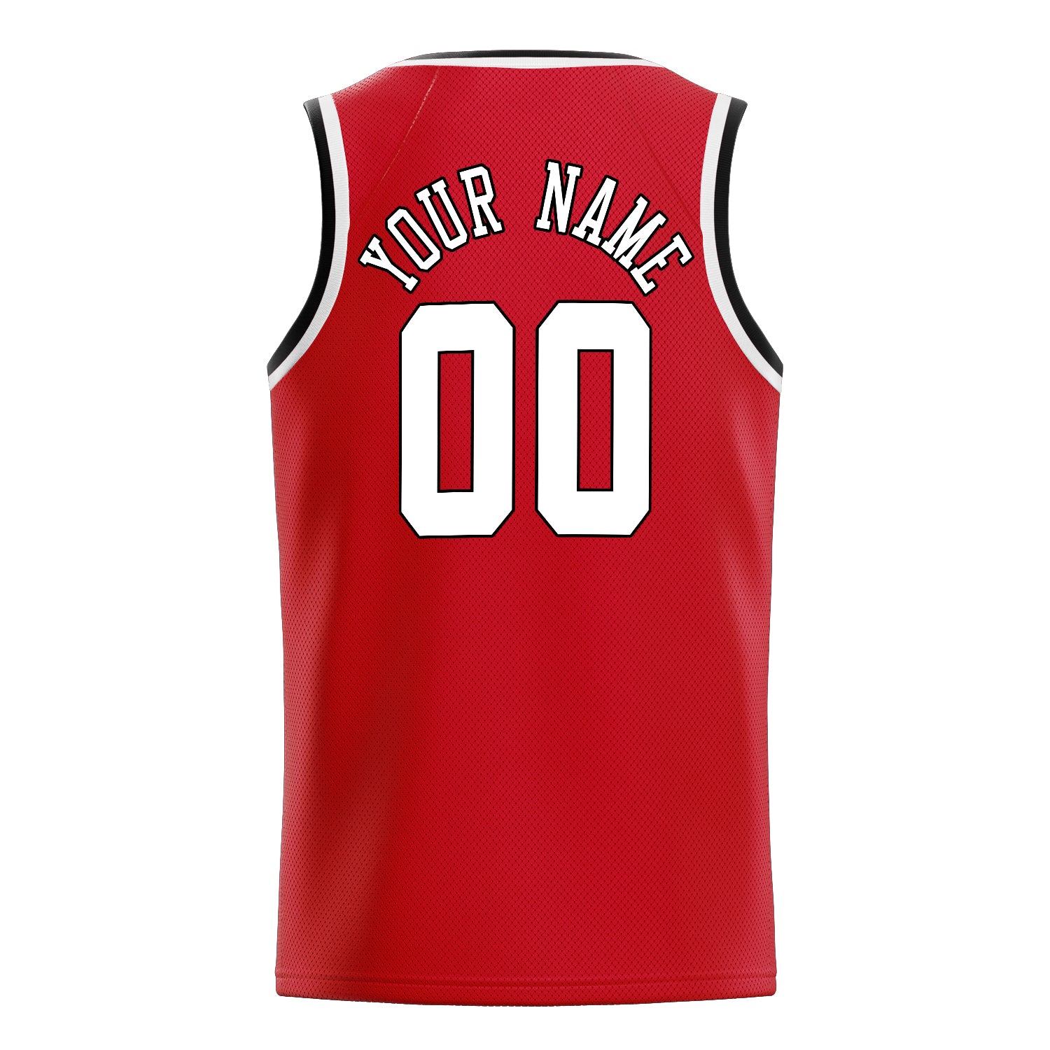 Personalized Red & White Solid Color Basketball Jersey