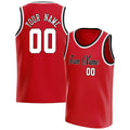 Personalized Red & White Solid Color Basketball Jersey
