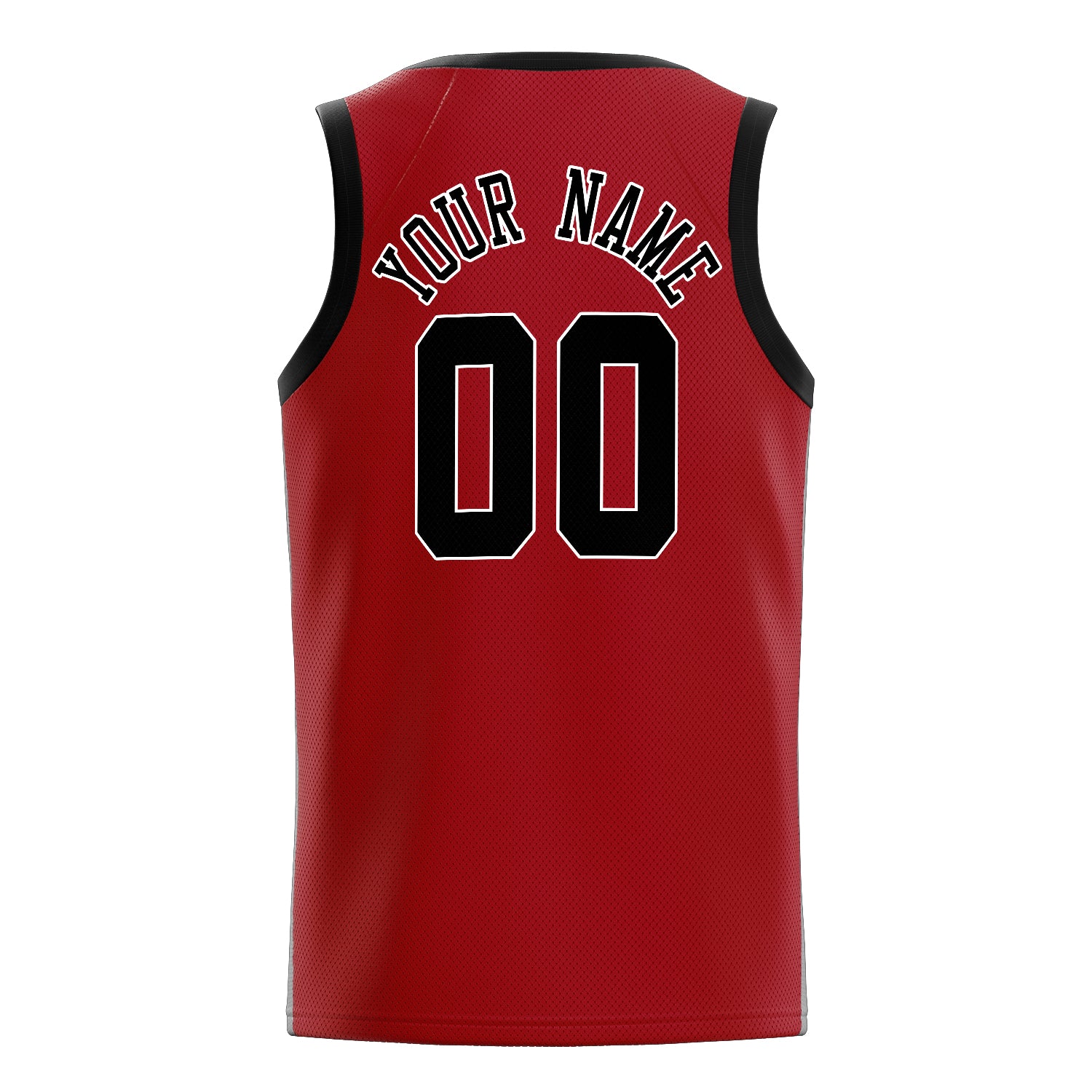 Personalized Red & Black Solid Color Basketball Jersey