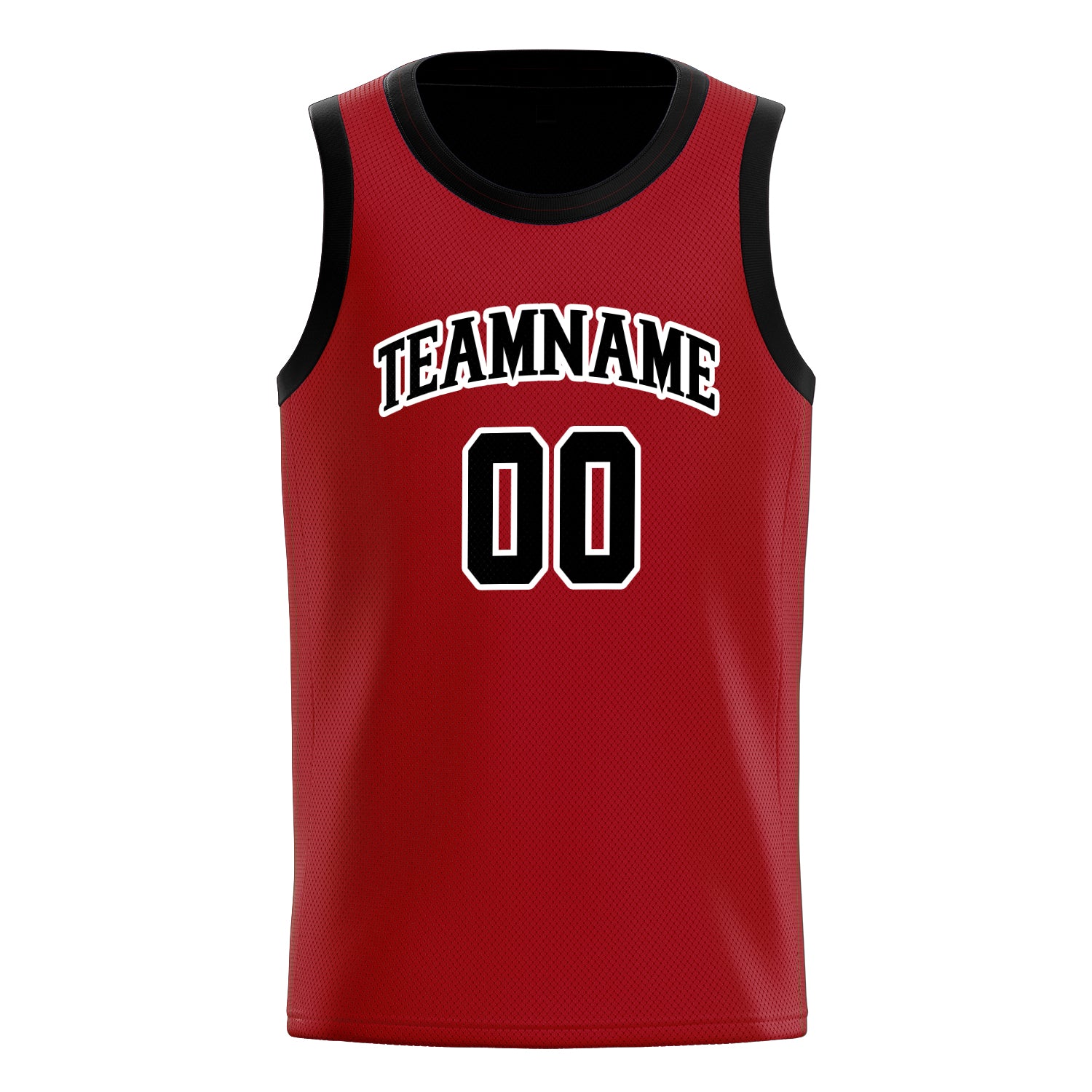 Personalized Red & Black Solid Color Basketball Jersey
