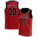 Personalized Red & Black Solid Color Basketball Jersey