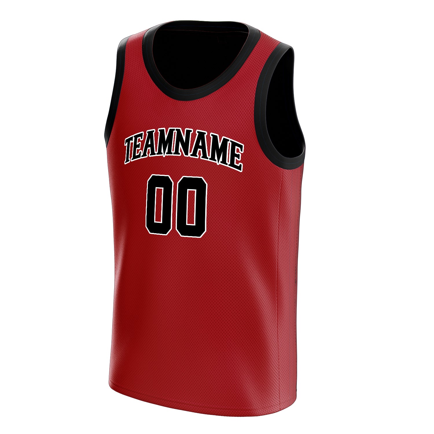 Personalized Red & Black Solid Color Basketball Jersey