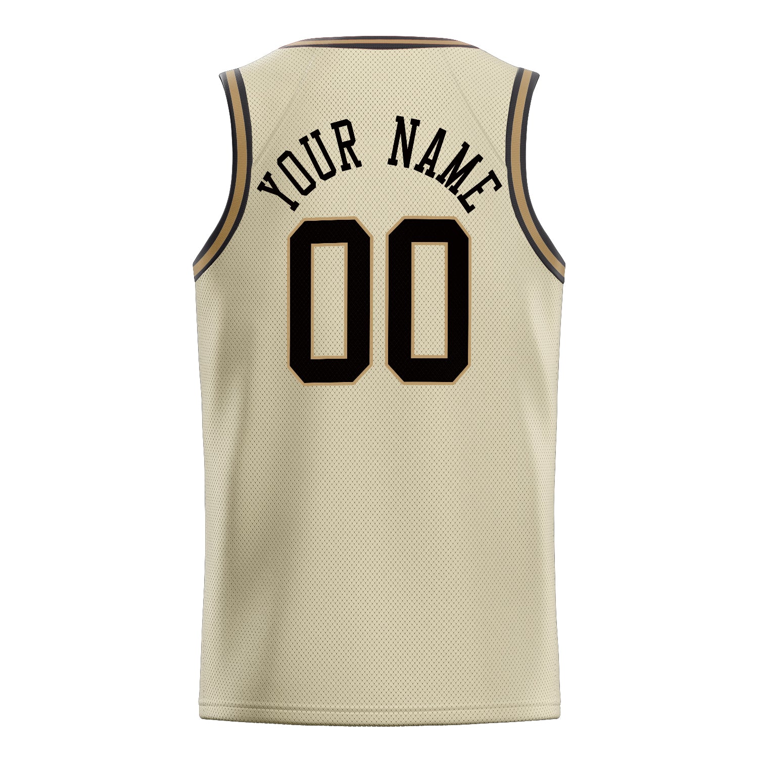 Personalized Cream & Black Solid Color Basketball Jersey