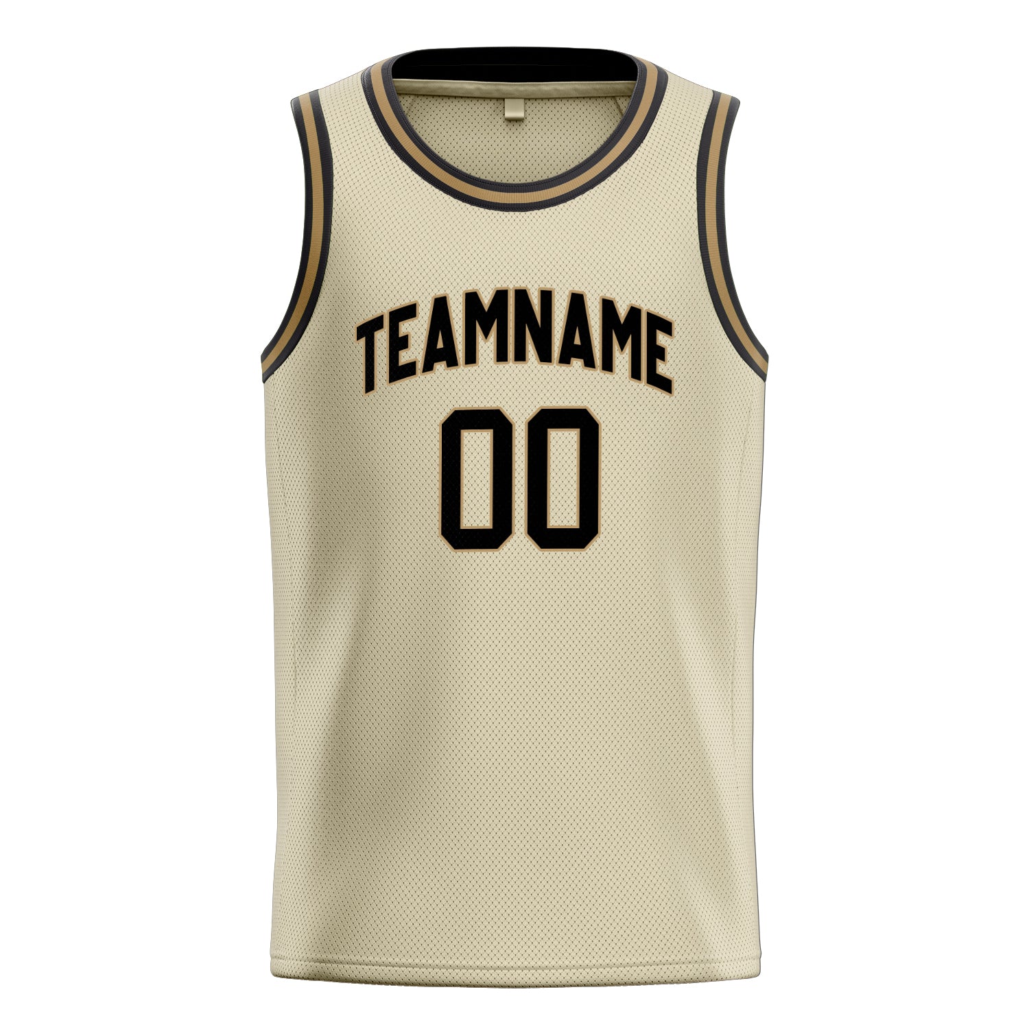 Personalized Cream & Black Solid Color Basketball Jersey